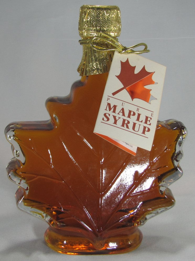 Maple Syrup - Glass Maple Leaf Bottle (Choose Size)